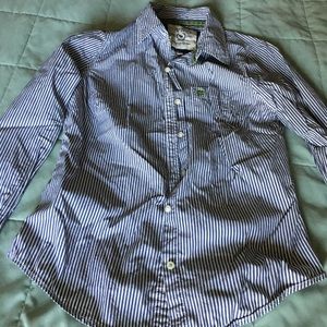 Navy stripe Abercrombie button down shirt, Size L